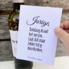 Fles witte wijn opsturen met wijnetiket van fun wine labels