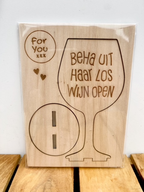 Houten Wijnglas Kaart – Beha