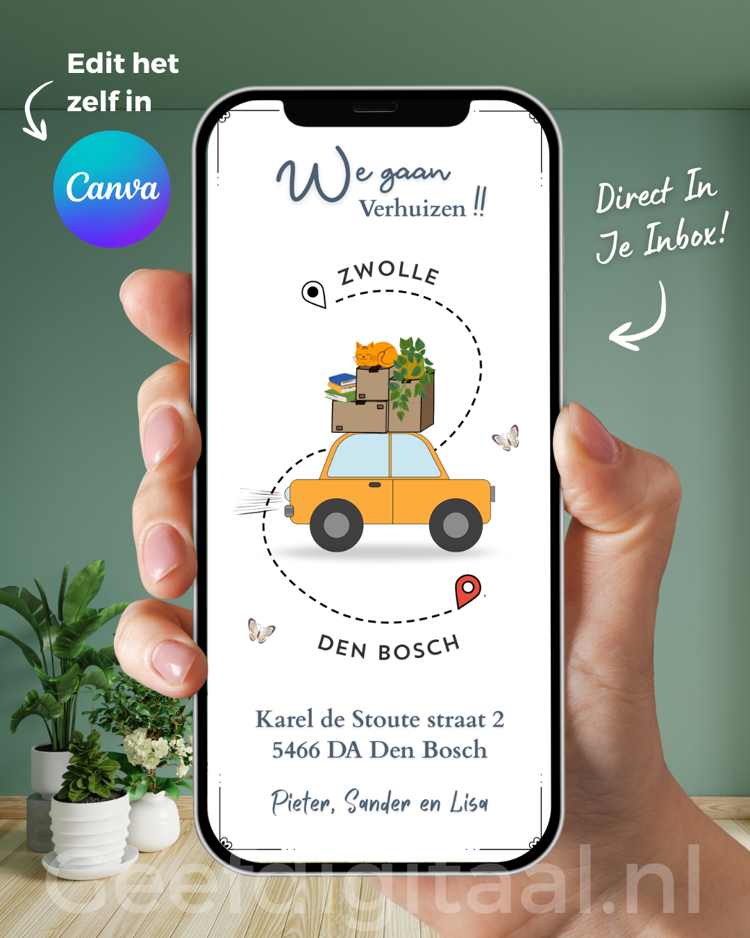 geanimeerde verhuis e-card
