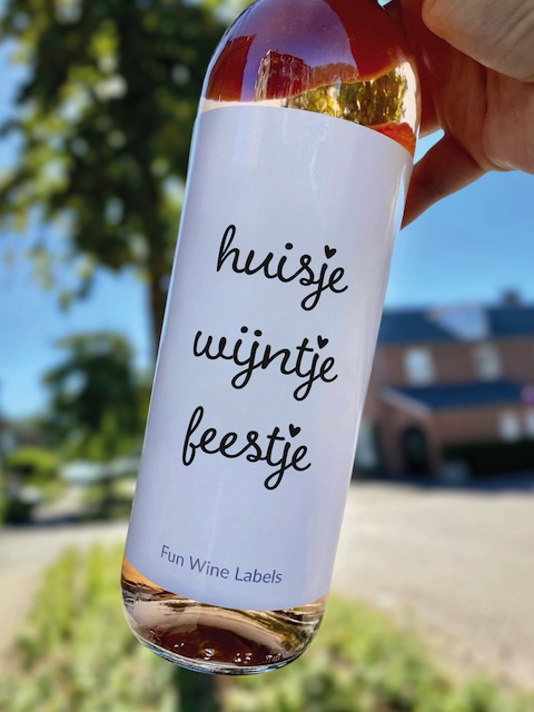 Wijnetiket Huisje Wijntje